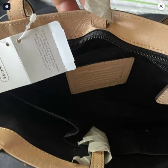 Coach Black Patent Leather Tan Tote Bag new with tags - Picture 12 of 16